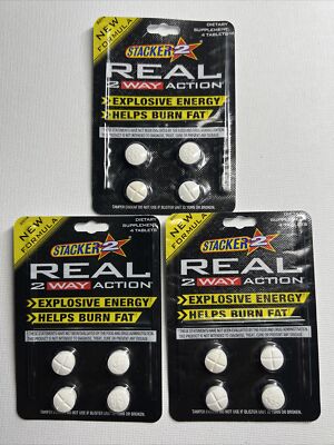 3 Real 2 Way Action Diet & Energy Tablets 3ct X 4 = 12 Pills