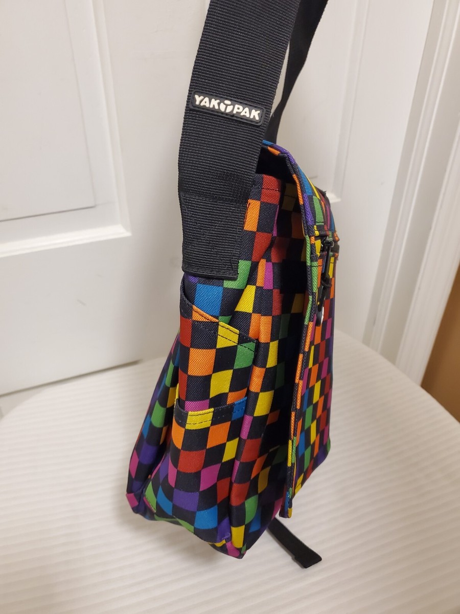 YAK PAK Colorblock Large Flap Close Messenger BAG, Retro