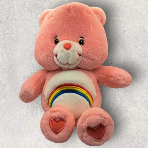 Cheer Bear Care Bears Sing Along Plush 13" Pink 2003 Rainbow Animated WORKING