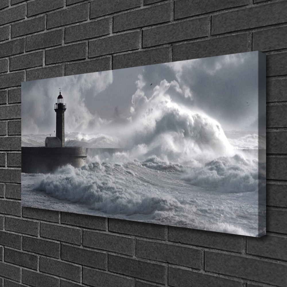 Tableau sur toile nature et mer 100x50 cm décoration murale pour salon