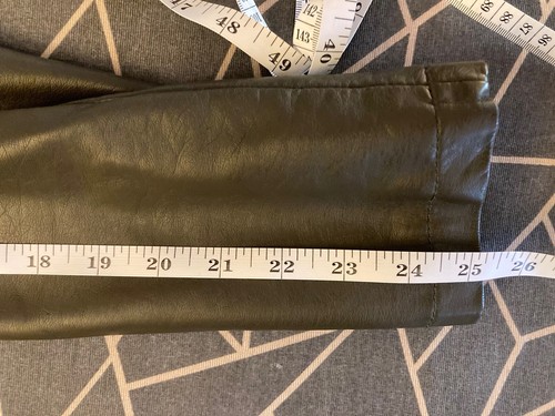 Women’s XXI Greenish Faux Leather Moto Zip Jacket Belt Waist Medium Butter Soft - Picture 7 of 15