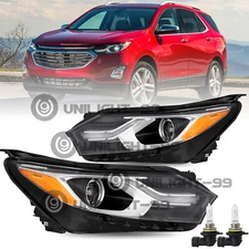 For 2018-2020 Chevy Equinox Halogen w/LED DRL Headlamps LH+RH Pair Headlights 