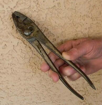 BILLINGS & SPENCER 9 3/4'' SLIP-JOINT PLIERS pat'd 1901 HOLE CUTTING WIRE USA