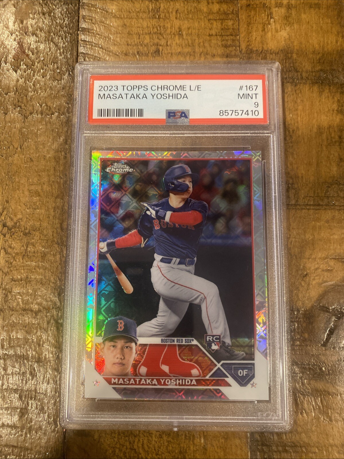 2023 Topps Chrome - Refractor #167 Masataka Yoshida (RC) L/E PSA 9 Mint