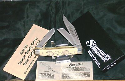Schrade SC505 Knife Scrimshaw 