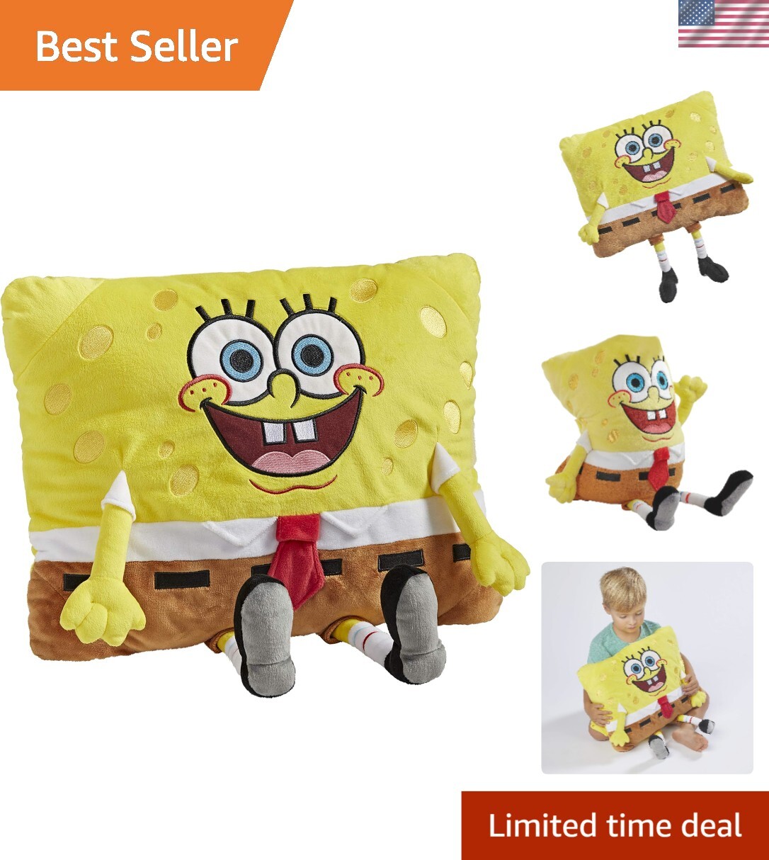 Soft 16-Inch SpongeBob Squarepants Stuffed Toy - Perfect for Naptime Adventures