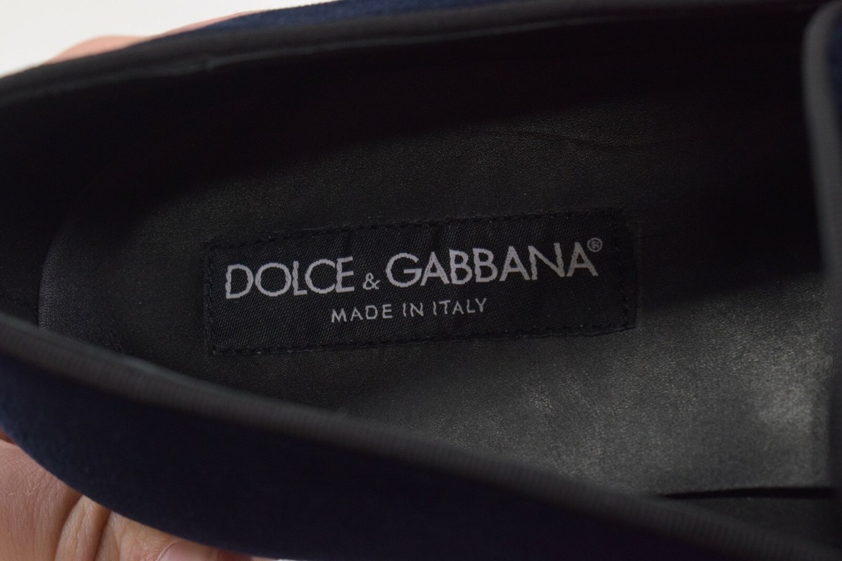 Dolce&Gabbana NWB Loafers / Slippers Size 41 8 US In Blue Velvet W/ Gold Logo Blue Velvet DG Logo Loafers Formal Shoes – Go Elm & Co main image 3