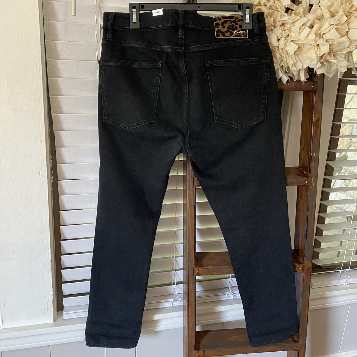 Ovadia New York Mens High Rise Skinny 001 Size 34 Black Denim