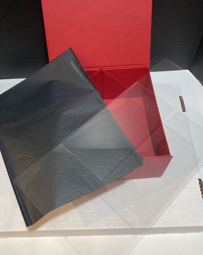 Authentische Gucci mittelgroße kleine rote leere Geschenkbox mit Seidenpapier NIE BENUTZT - Bild 7 von 17