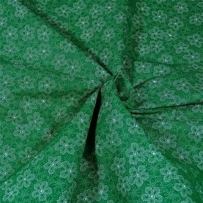 Mill Engraving Quilter's Collectible, Green & White, Cotton Fabric Per 1/2 Yard