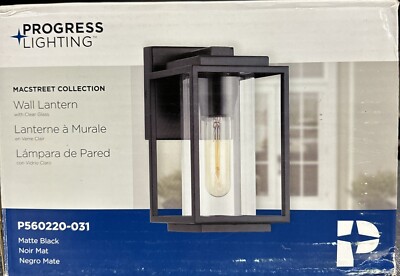 Progress Lighting Macstreet 1-Light 9 In. Matte Black Outdoor Wall Lantern