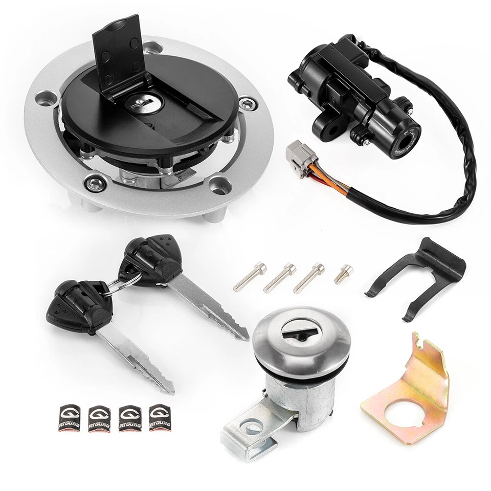 For Suzuki GSXR 1000 750 Fuel Gas Cap Seat Lock Keys Ignition Switch 2005-2018 - Image 3 of 4