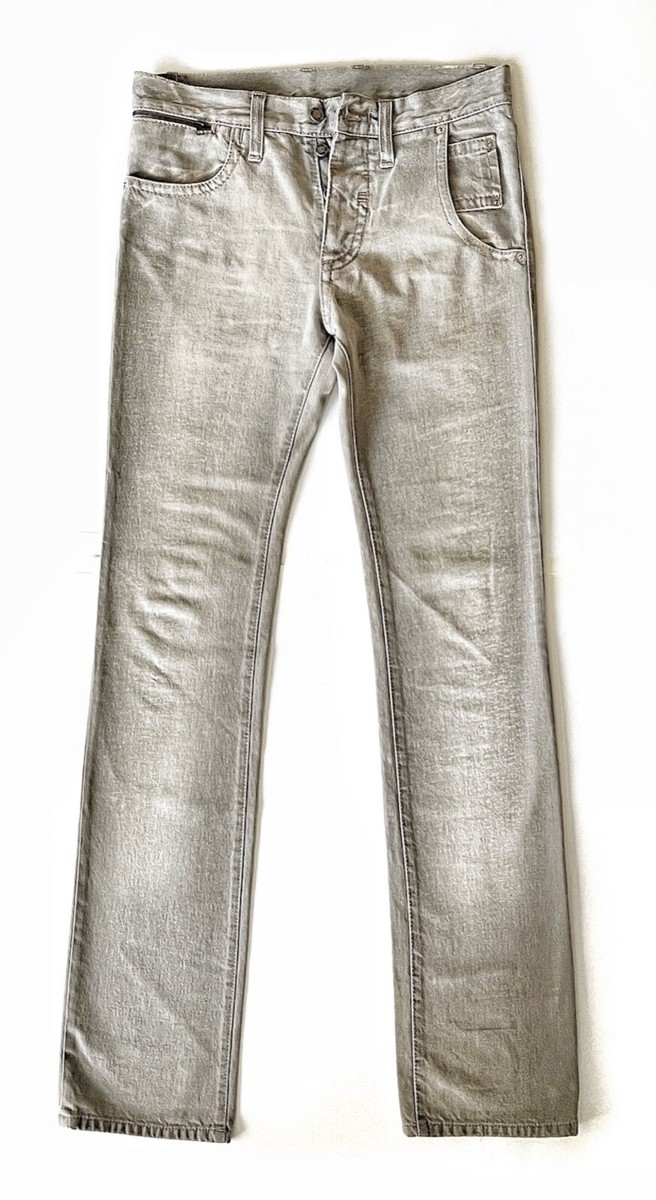 【股下91】 2000s Neil Barrett グレー デニム ジーンズ Rare 2004 Neil Barrett men's jeans in a greyish-tan wash. Near-new