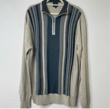 F/X Fusion Brown Striped 1/4 Zip Pullover XLT