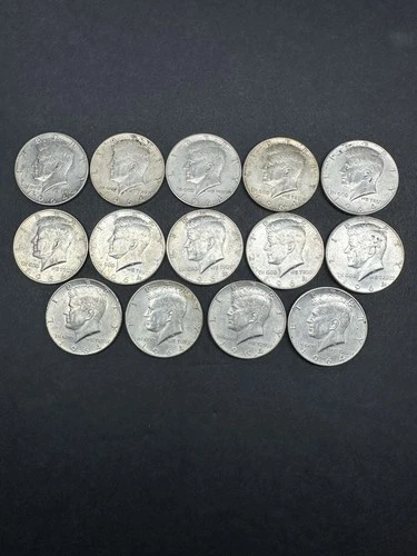 1964 Kennedy Half Dollar Silver Lot of 14 Coins 50C 0.9 Fineness