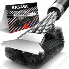 Image of Safe Grill Brush - Bristle Free BBQ Grill Brush - Rust Resistant Stainless Steel