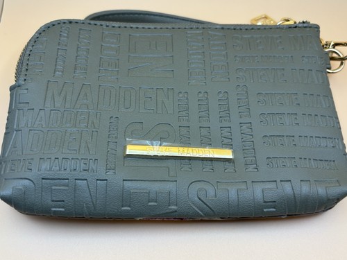 Steve Madden Women's Small Wristlet Handbag Purse Floral Zip Pockets Sage - Picture 2 of 6