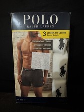 Polo Ralph Lauren Classic Fit Cotton Boxer Briefs 3 PACK Black   Men's Large