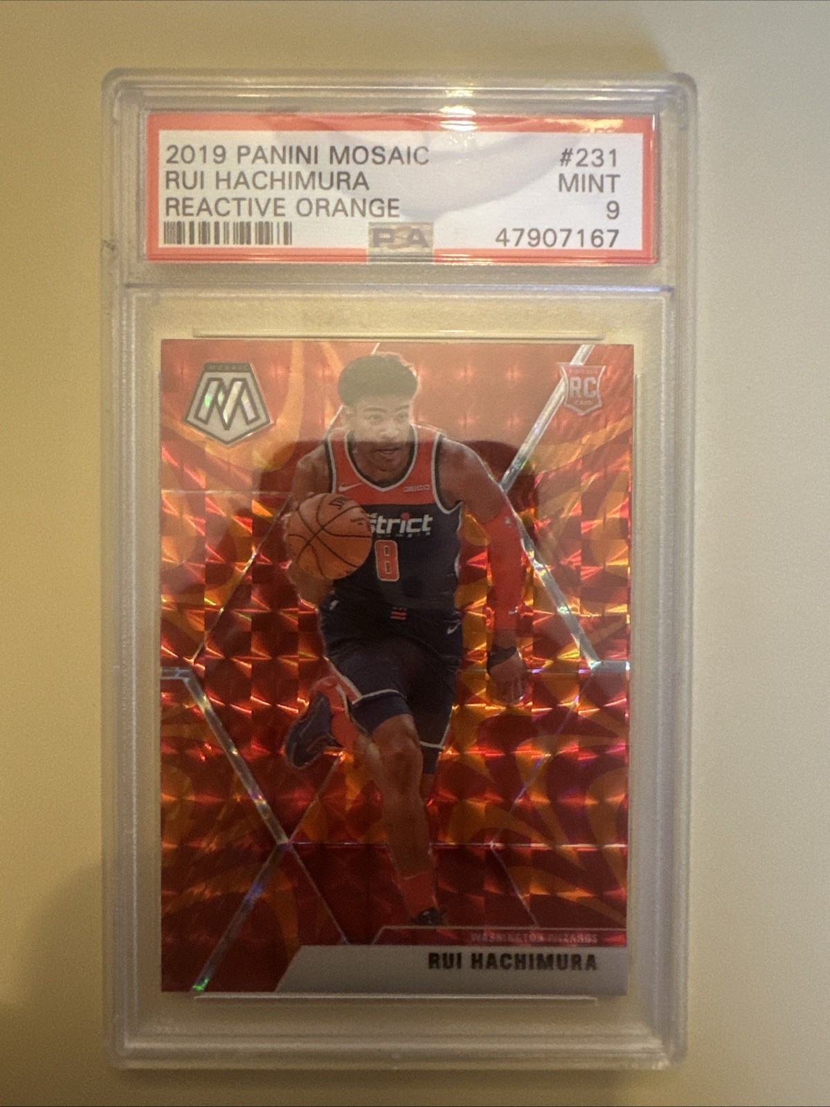 2019-20 Panini Mosaic - Rookies Rui Hachimura #231 Reactive Orange Prizm (RC)