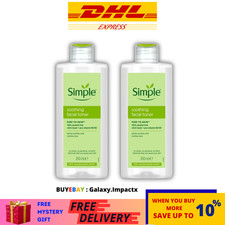 2 X 200ML Simple Soothing Facial Toner Kind To Skin With Vitamin B5 For All Skin