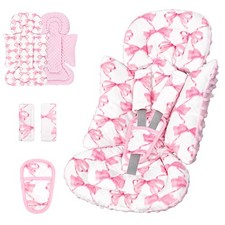 Infant Car Seat Insert, Soft Baby Head  Body Support for Girl Pink