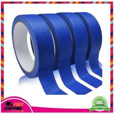 4 Rolls Premium Blue Painters Tape 0.94in x 22yd Masking Tape No Residue Removal