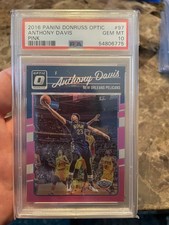 2016-17 Panini Donruss Optic Pink Prizm /25 Anthony Davis PSA 10 Jersey Numbered