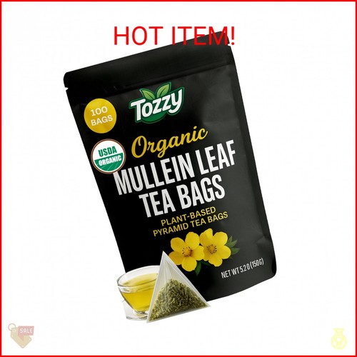 Tozzy Tea Tozzy Organic Mullein Tea - 100 Count | Pyramid Tea Bags (Plant-Based ...