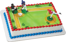 Batter up Baseball Cake Topper 3 Piece Birthday Party Decoration Set