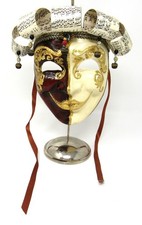 Vintage Venetian Masquerade Mask Hand Made Italy Musical Note Theme Male