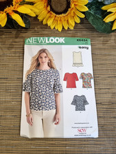 New Look Sewing Pattern K6434 Misses blouse top Size US 10 to 22 NEW sleeve var