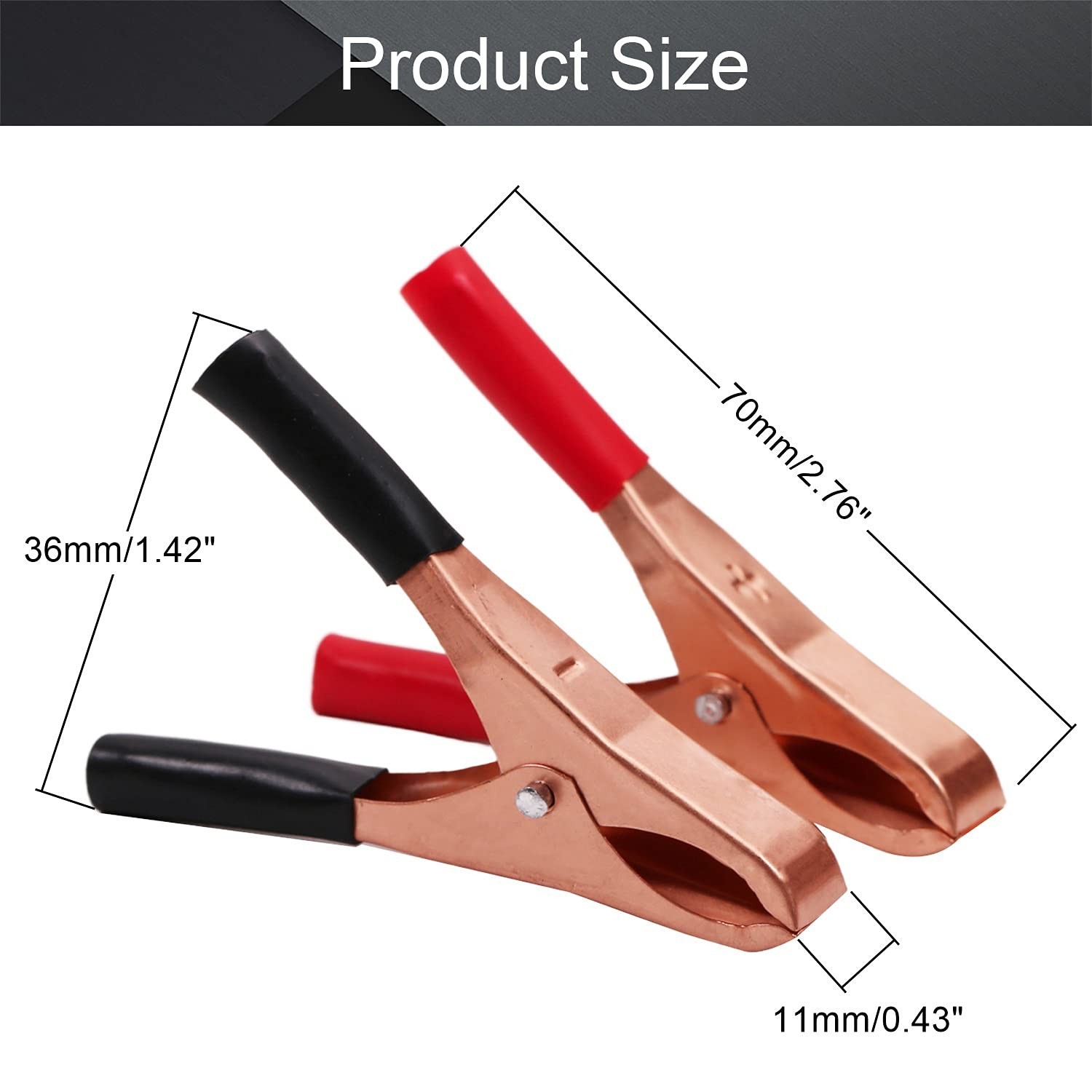 10Pcs 30A Insulated Alligator Clips, Battery Crocodile Electrical Test Clamps