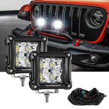 AUXBEAM 3Inch LED Cube Pods Work Light Bar Spot Beam Driving Fog Offroad ATV UTV