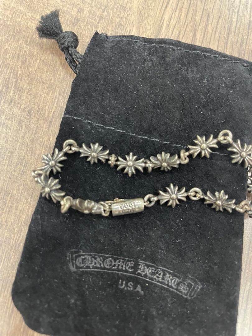 Chrome Hearts Tiny E Bracelet 12 link sterling si… - image 2