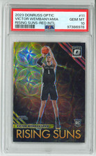 Victor Wembanyama [Red International] #11 2023 Donruss PSA 10 Rising Suns 11/99
