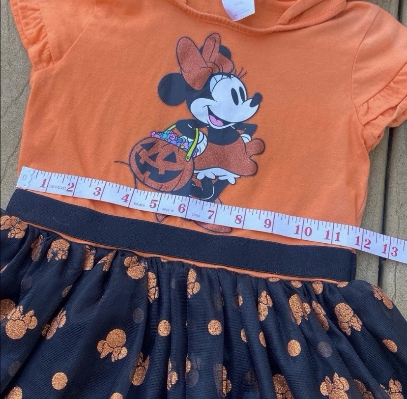 Disney Minnie Mouse Halloween Truco o trato Naranja Negro Vestido Disfraz M 7/8 Foto 4 de 4