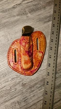 Custom Molded Leather sheath for Buck 110 Folder knife, Dyed pancake style