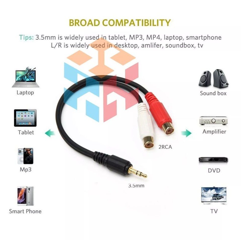 Useful Shielded 3.5mm Stereo Female To 2 Male RCA Audio Y Adapter Cable Mini Jack To 2RCA AV Connector From Sellerbest, $0.36
