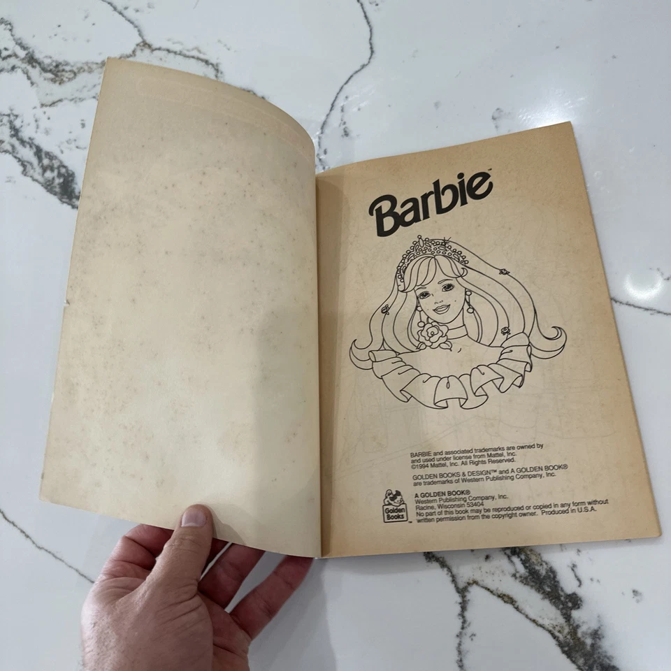 VTG 90's Golden Barbie Super Jumbo Coloring Activity Book 1994 UNUSED NEW READ - Image 3 of 4