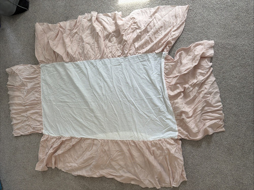 Pottery Barn Kids Baby Girl Crib Bed Skirt Pink Dust Ruffle Linen 52x28 2021