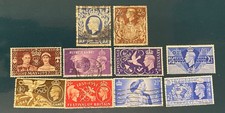 GREAT BRITAIN postage stamps lot of 10 King George Vl commemoratives