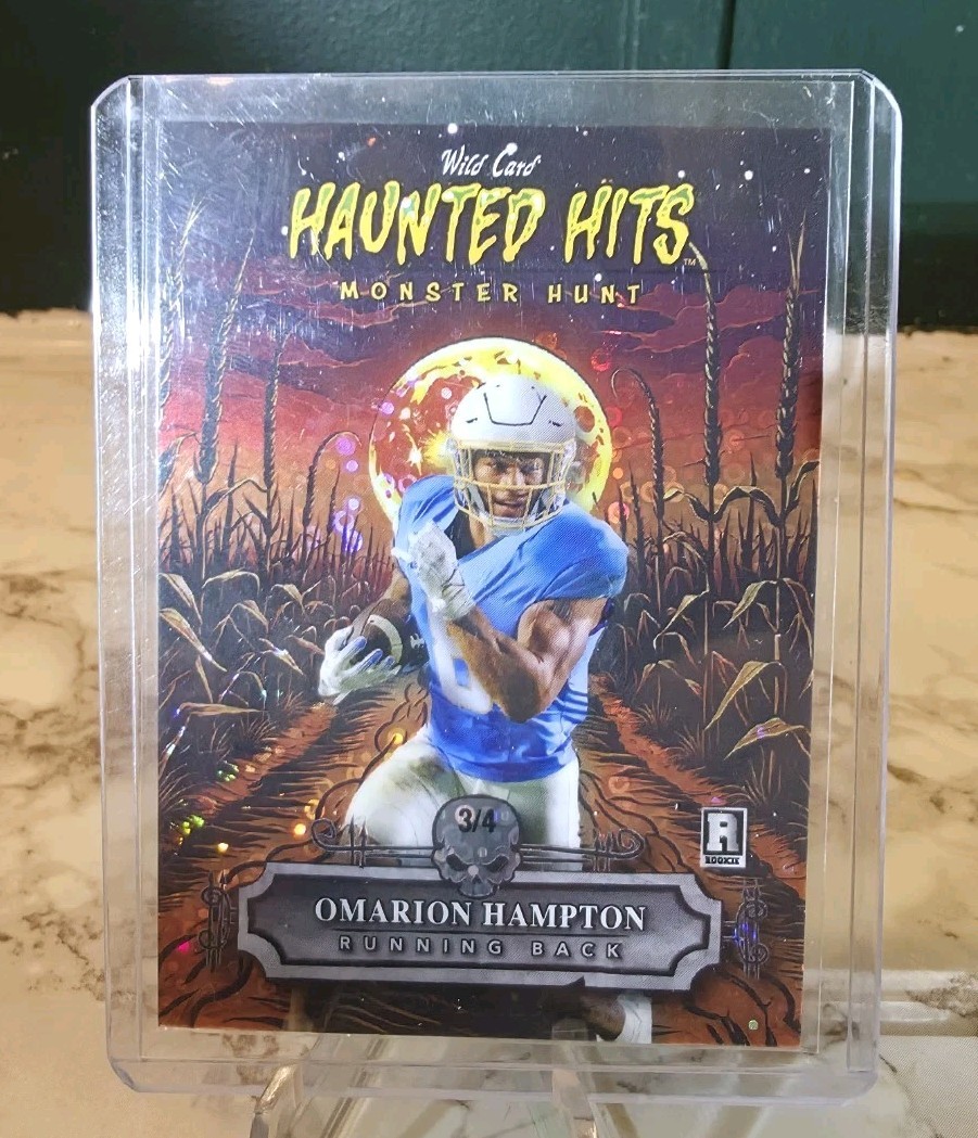 2025 Wild Card Haunted Hits Omarion Hampton 3/4 SSP Monster Hunt Rookie 🔥 