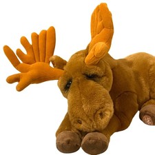 Dakin Lou Rankin Friends Miles Moose Plush 17" Brown Laydown Stuffed Animal