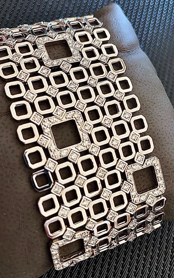 Brazalete Damiani joyería fina diamantes oro blanco 18k Foto 3 de 4