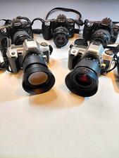 LOT of 5 Minolta Cameras with Lenses PARTS ONLY Please see pics description