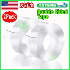 Tape Double Sided Adhesive Removable Heavy Duty Invisible Mounting Nano 2 PC new