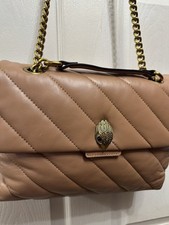 Borsa a tracolla Kurt Geiger marrone trapuntata catena tracolla ferramenta oro donna taglia grande