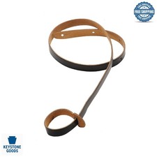 Leather Mandolin Strap Black - Adjustable 34-43"