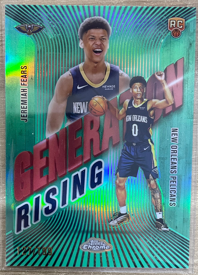 Jeremiah Fears 2025-26 Topps Chrome 127/199 Generation Rising Aqua Refractor RC