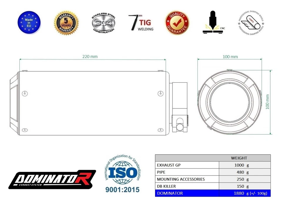 Silenciador de escape MONSTER 821 2018 - 2021 GP BLACK DOMINATOR - Imagem 2 de 2